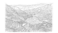 A coloring page of wonders of the world